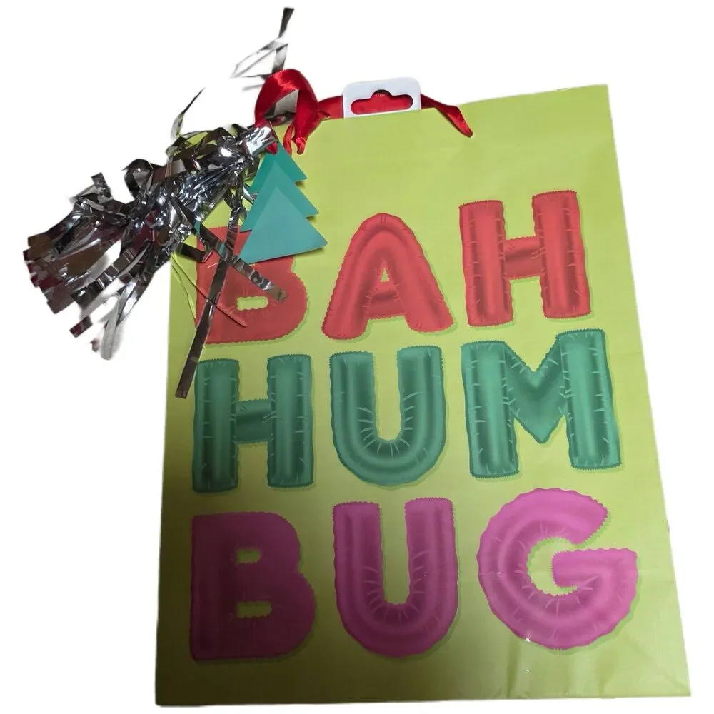 Large Bah Humbug Christmas Paper Gift Bag, 10